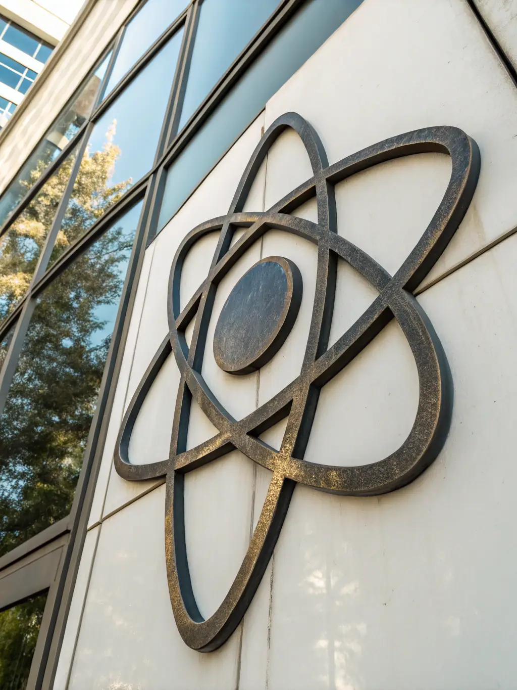 A high-resolution image of the React logo, showcasing its modern and dynamic design, used in SamyLabs' web development projects.