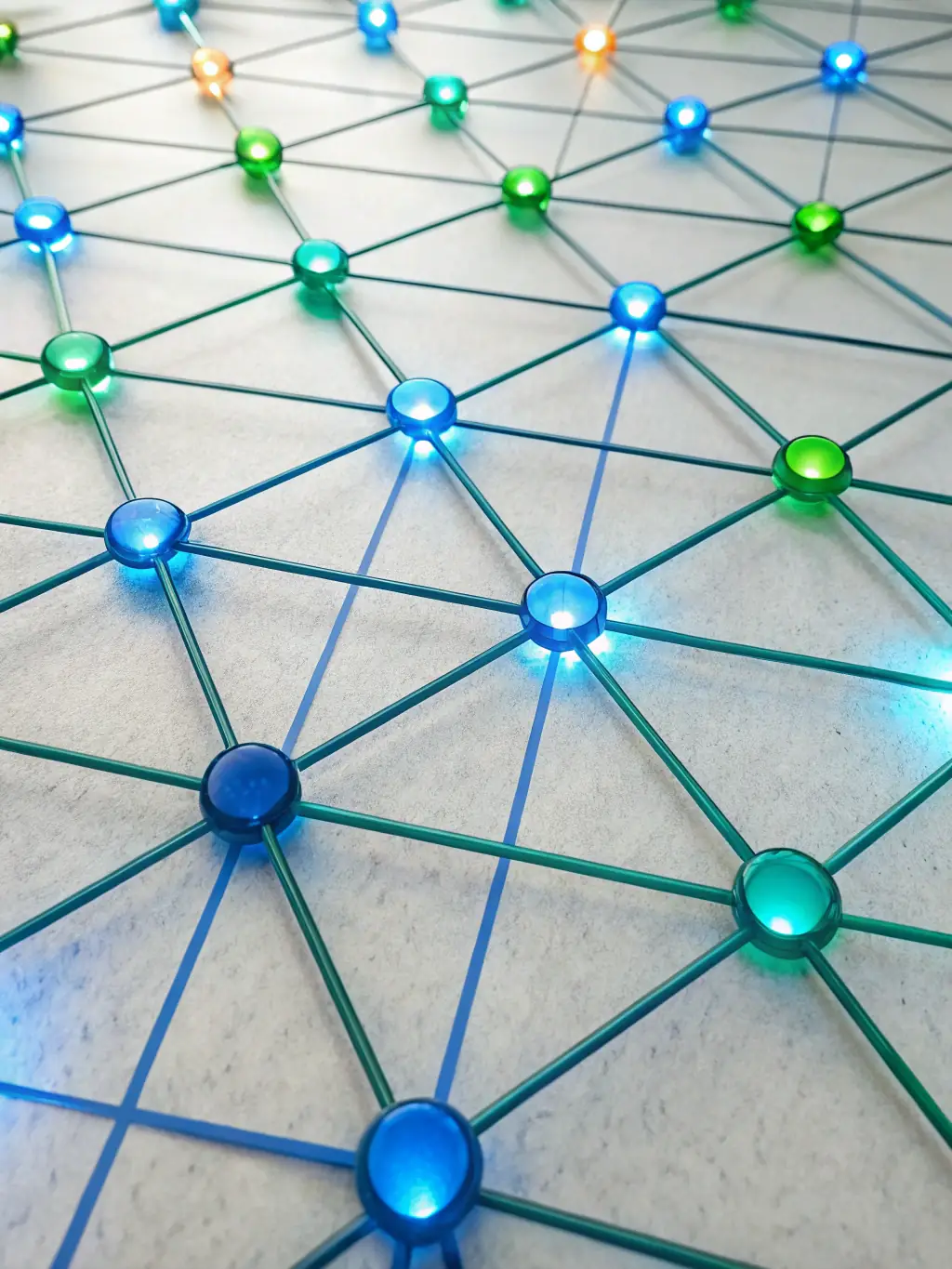 A stylized, abstract image representing interconnected nodes and lines, symbolizing web development and network infrastructure, set against a dark, futuristic background.